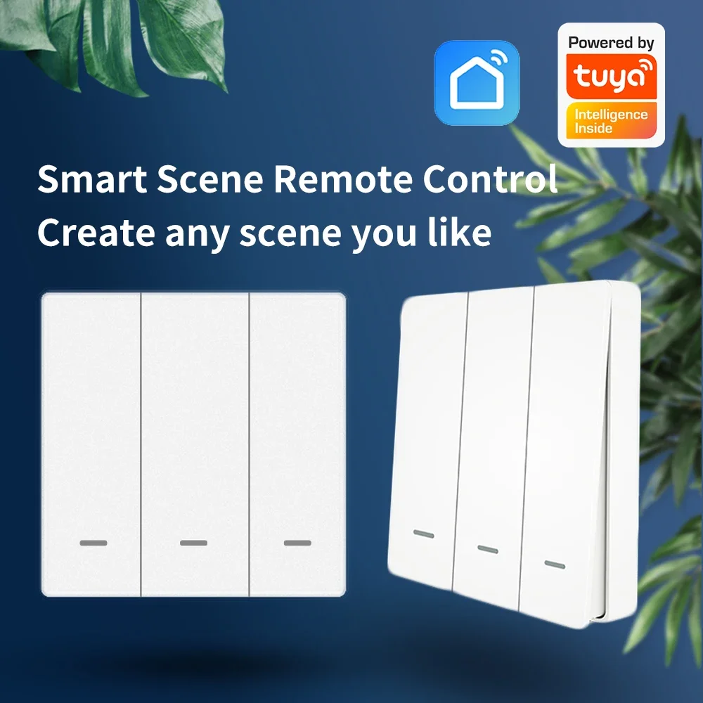 Беспроводной переключатель ihsine Tuya ZigBee Smart Scene настенный с клейкой на батарейках