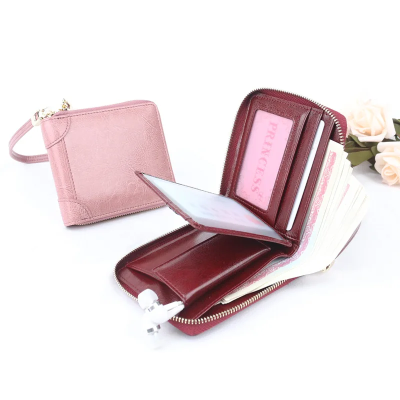 2020 new leather wallet couple wallet 7-Card short large capacity cowhide small square bag thin pocket pocket Mini Hand Bag