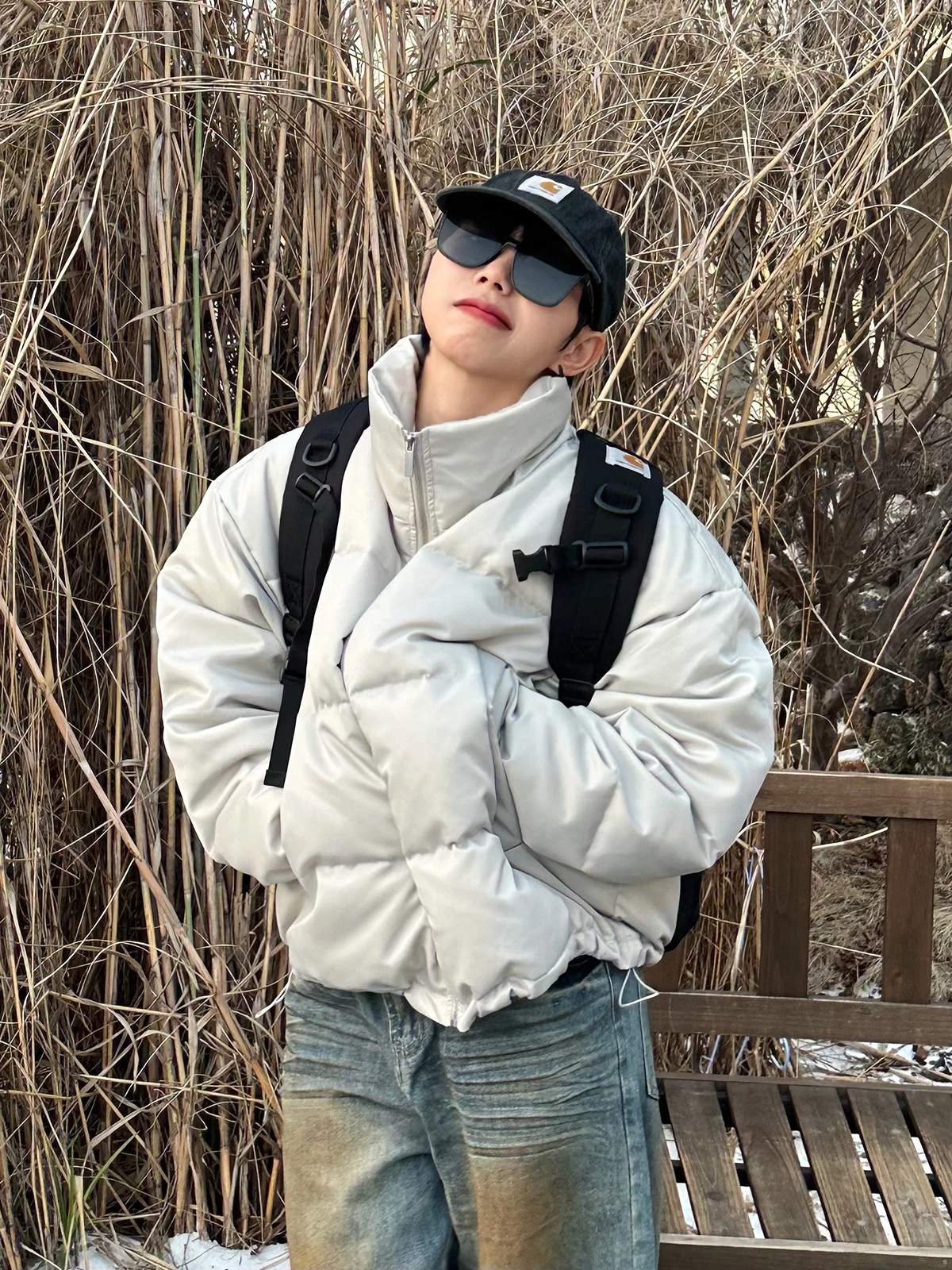 Xbro American Cleanfit Короткая теплая 24-летняя зимняя мужская и женская куртка на белом