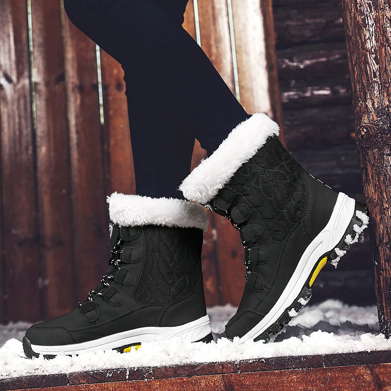 Xiaomi SALUDAS Women's Ankle Boots Winter Waterproof Warm Snow Boots Luxury Casual High Top Leather Boots Zapatos Women Sneakers