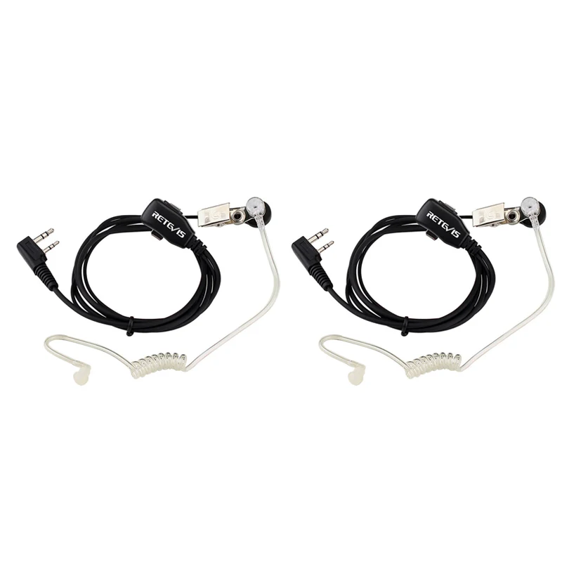 RETEVIS Acoustic Tube PTT Mic 2Pin Headphone Walkie Talkie Headset For Kenwood TYT Baofeng 888s UV-5R UV-82 RT22 H777 RT5R Radio