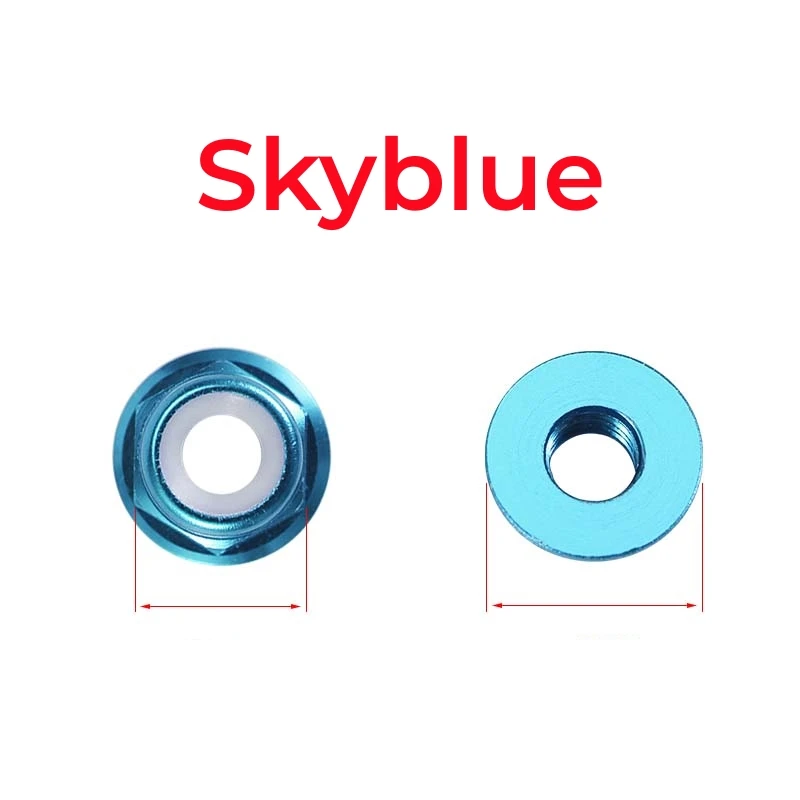 

M2 M2.5 M3 M4 M5 M6 M8 Цветная алюминиевая фланцевая нейлоновая вставка Неослабленная гайка Самоблокирующаяся шестигранная контргайка Контргайки