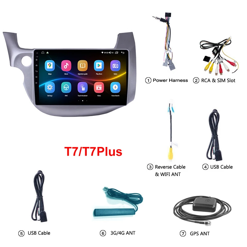 Android 13 Auto Carplay Автомобильный мультимедийный плеер Радио для Honda Fit Jazz 2008 2009-2013 LHD или