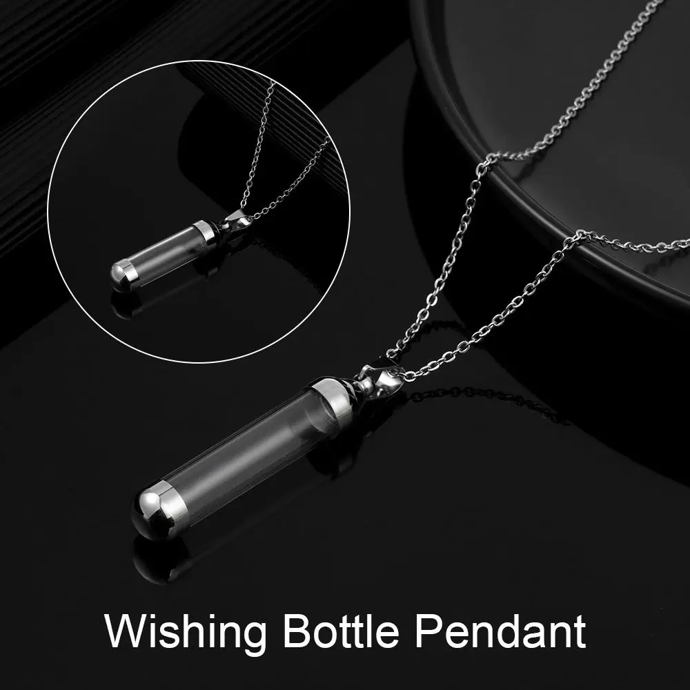 

Openable Screw Cap DIY Jewellery Steel Chain Glass Vial Necklace Lucky Charm Wishing Bottle Pendant Perfume Jars