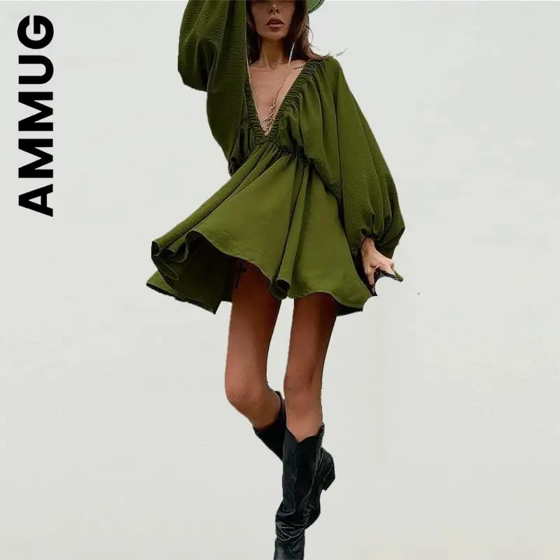 

Ammug Fashion Women Dress Temperament Streetwear Girl Soft Sexy Dress Chic Lazy Dresses Korean Cheap Female Dresses Woman