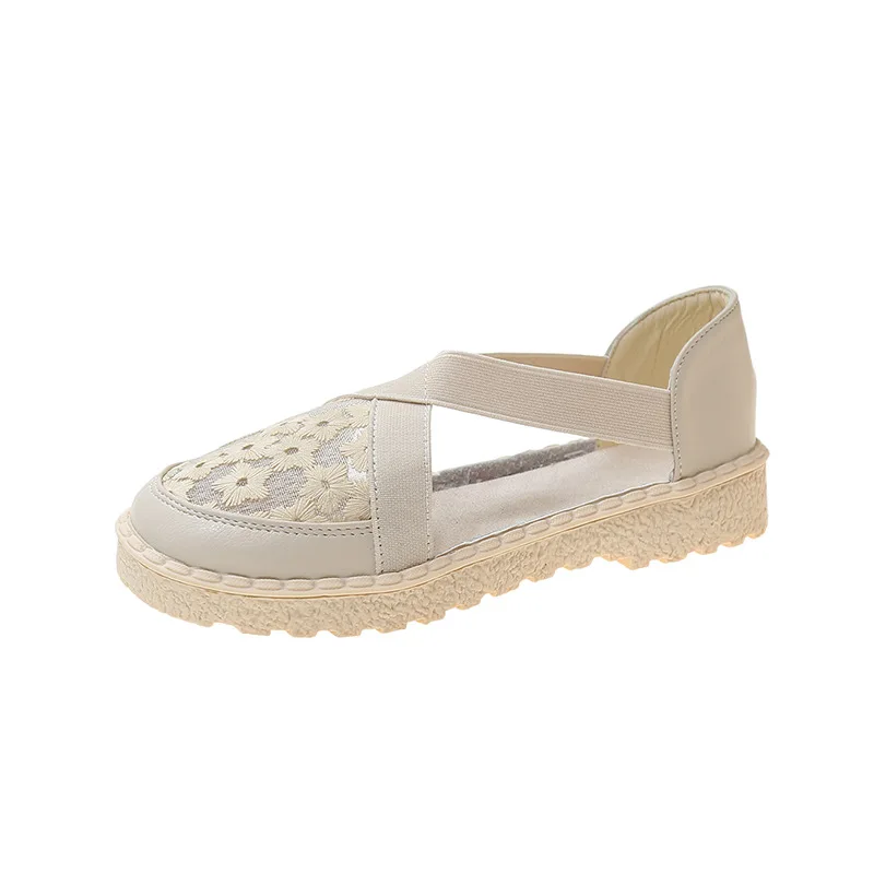 

Fisherman's Shoes Women's Low-heeled Hollow Mesh Shoes 2022 New Comfortable Thick Bottom Lace Fashion Women's Shoes