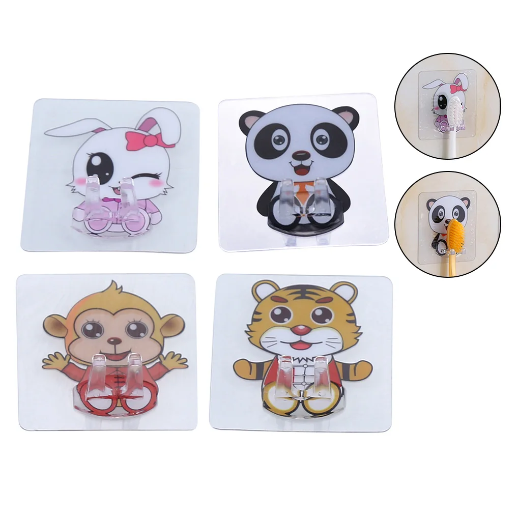 

Подвеска для зубной щетки Водонепроницаемая влагостойкая стеллаж для зубной щетки 4 шт. мультяшный набор