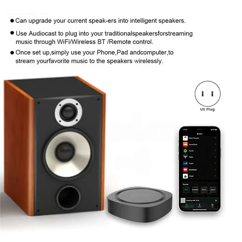Y43A-Hifi система с вилкой EU, беспроводной Wi-Fi аудиоприемник IEAST Audiocast Pro M20, мультирум-аудиосистема, музыкальный плеер BT5.0 (art.: 3920d7d4fbfc2) - 3920d7d4fbfc2