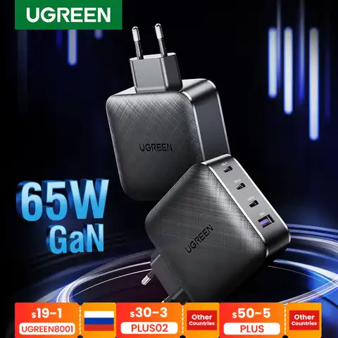 UGREEN 65W GaN зарядное устройство Quick Charge 4,0 3,0 Type C PD USB зарядное устройство с QC 4,0 3,0 быстрое зарядное устройство для iPhone 13 12 Xiaomi ноутбука