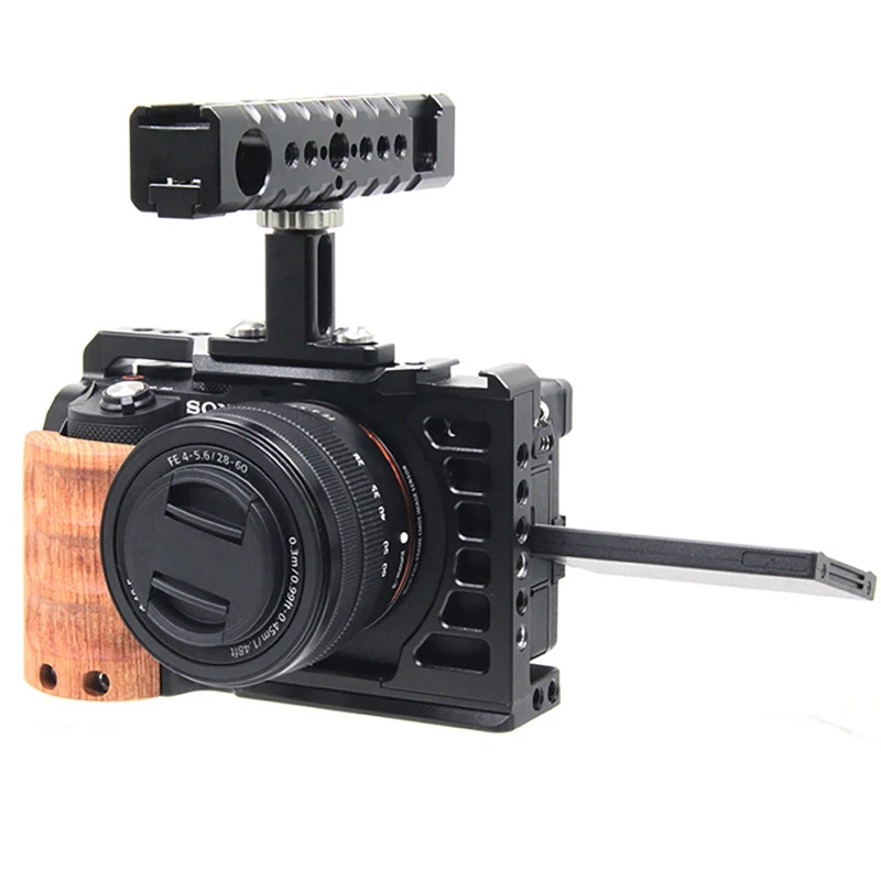 Клетка для камеры с деревянным корпусом из алюминиевого сплава DSLR комплект