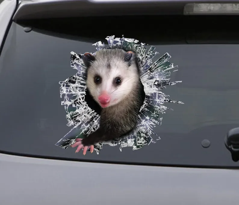 

STICKER, opossum window sticker, car sticker, opossum car decal, funny sticker