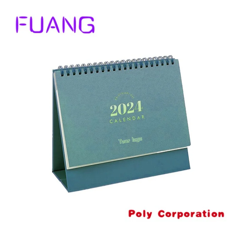 

2024 custom logo mini creative design custom spiral chinese desk calendar stand for table