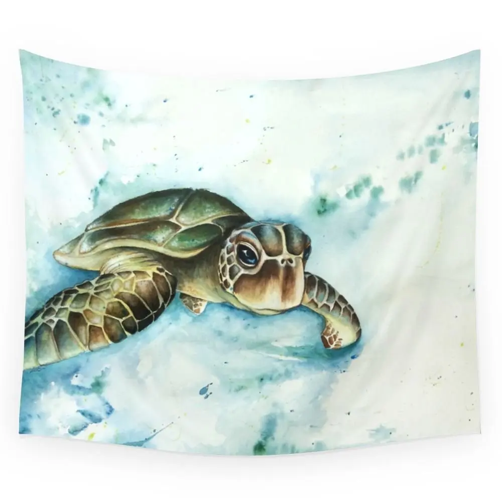 

Sea Turtle Tapestry Wall Hanging Bohemian Printed Tapestries Home Living Room Bedroom Office Art Decor
