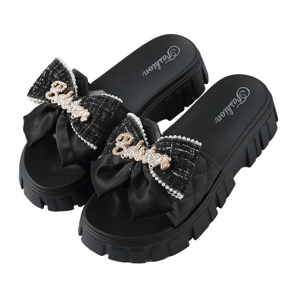 

Women Slippers Platform Bowknot Flip Flops Summer Casual Cozy Slides Designer Beach Dress Sandals Fashion Women Shoes ks798