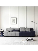 Modern simple color matching split fabric sofa multi-person grey