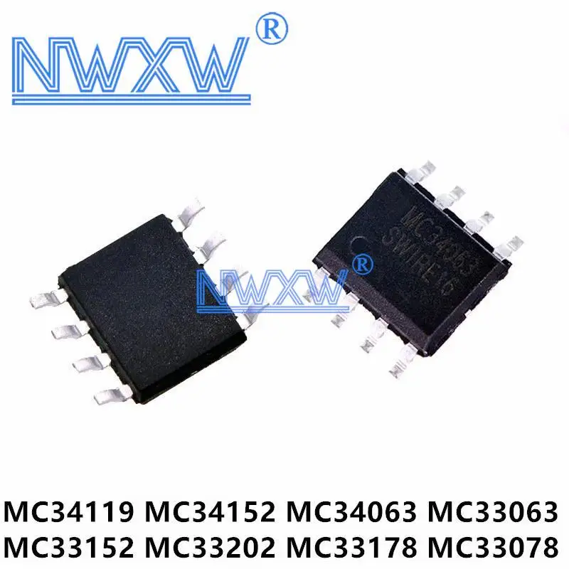 10 шт., MC34119 SOP MC34119DR2G SOP-8 MC34063ADR2G MC34063 MC34152 MC33078 MC33063ADR2G MC33063 MC33178 MC33202 MC33152