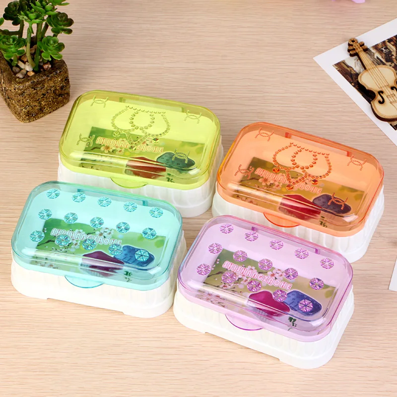 

For The Bathroom Transparent Plastic Soap Box Soapstick New Creative Home Single-layer Drainage Cover Travel