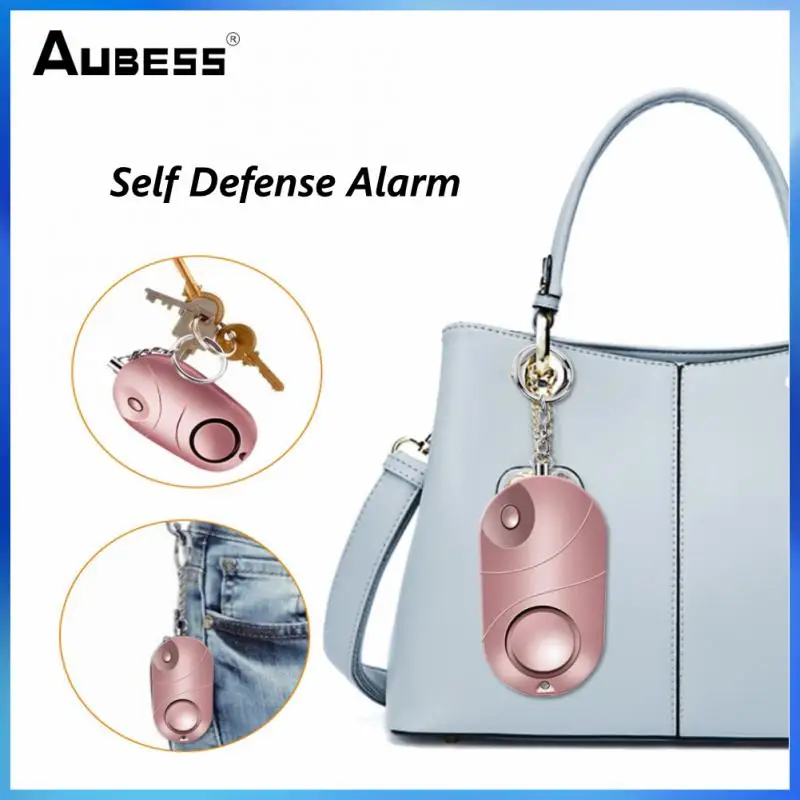 

130db Personal Defense Siren Keychain LED Flashlight Anti-attack Security For Children Girl Older Women Carrying Panic Alarm