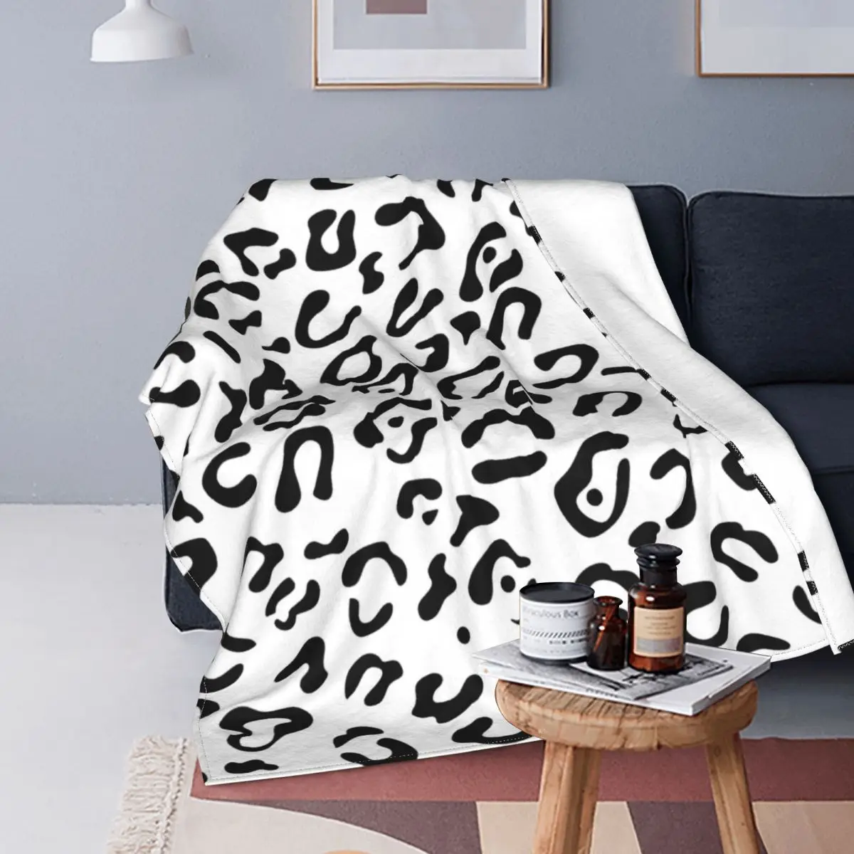 

Серое одеяло с леопардовым принтом Флисовое одеяло для медитации супермягкое модное роскошное покрывало