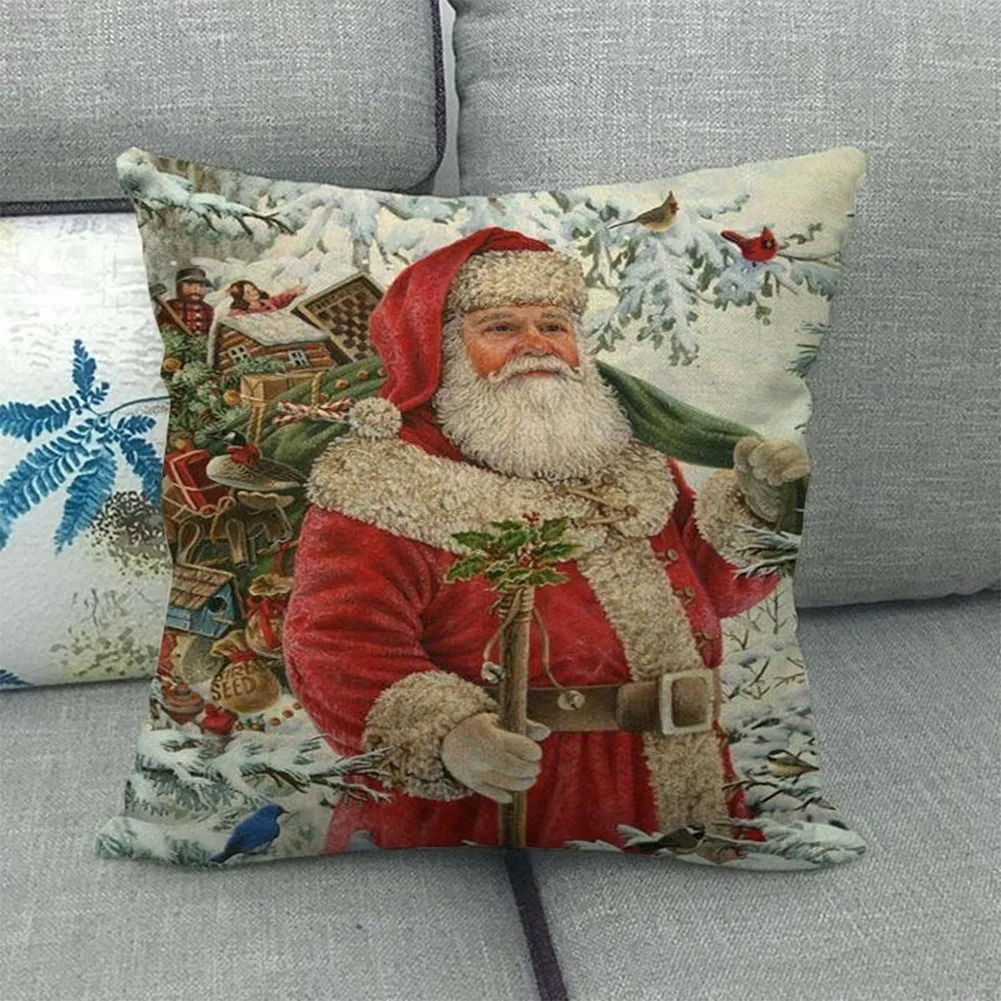 

Pillowcase Christmas Pillow Cover Home 18\\\\\\\" X 18\\\\\\\" Cotton Linen Cushion Cover For Office 18\\\" X 18\\\" Bed Decor
