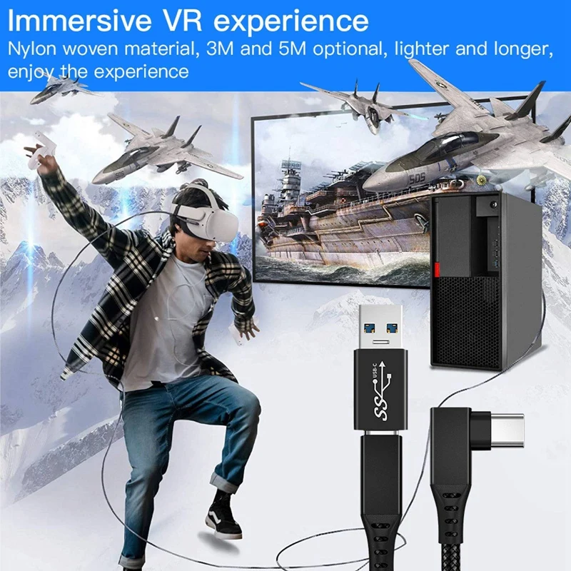 Лидер продаж зарядный кабель для Oculus Quest 2 Link USB 3.1 Type C передачи данных в Type-C