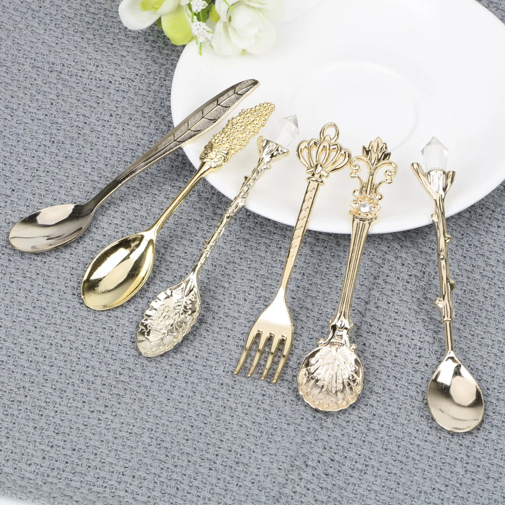 

6 шт./набор, ложка и вилка в винтажном Королевском Стиле