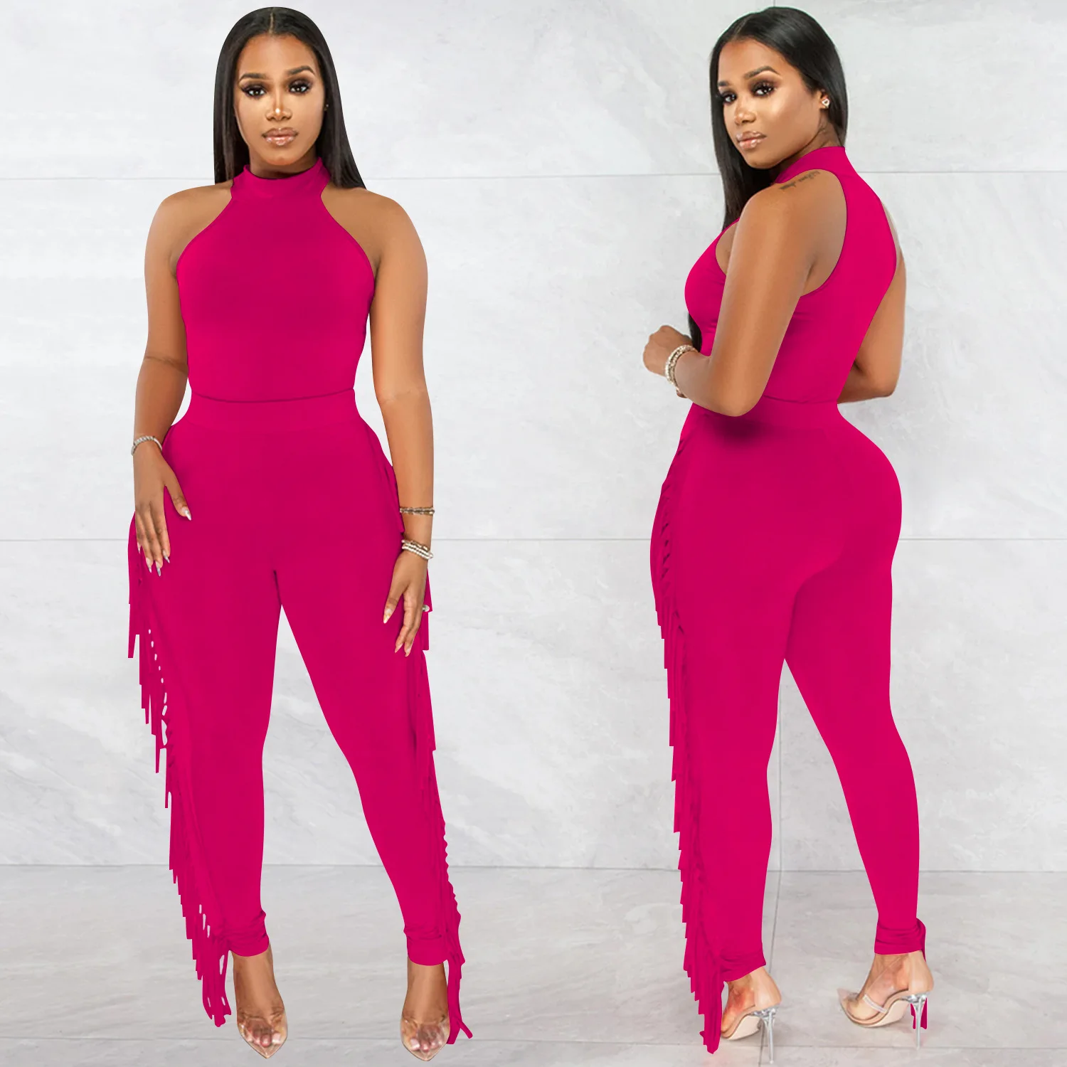 

Rompers Womens Jumpsuit For Female Clothing Vintage Summer Overalls Outfits Two Piece Suit Set Casual Elegant High Waist Body