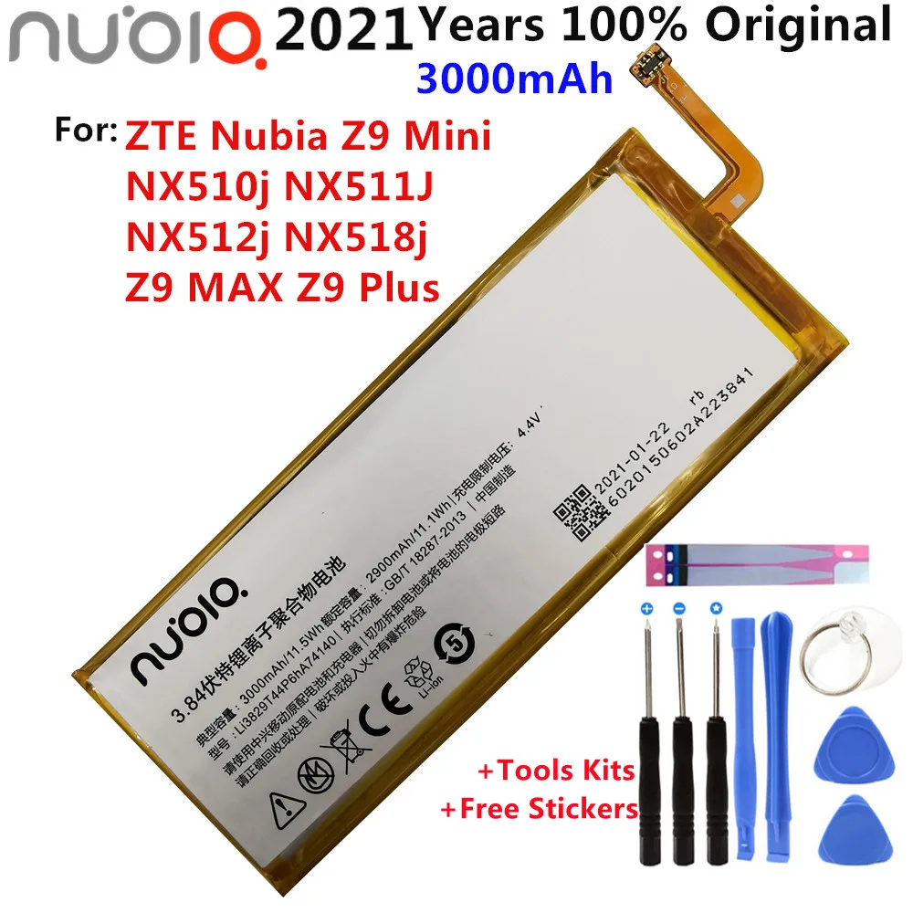 

3.84V 3000mAh Li3829T44P6hA74140 For ZTE Nubia Z9 Mini NX510j NX511J NX512j NX518j Z9 MAX Z9 Plus Battery