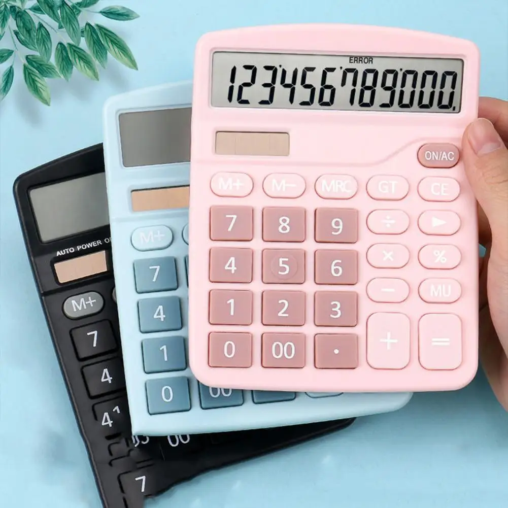 

Solar Calculator Dual Power Supply Calculator Cute Candy-colored Fashion Exam Supermarket Calculator Office School Supplies
