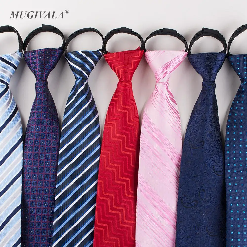 Тонкий формальный галстук на молнии 8 см для мужчин свадебная вечеринка деловые