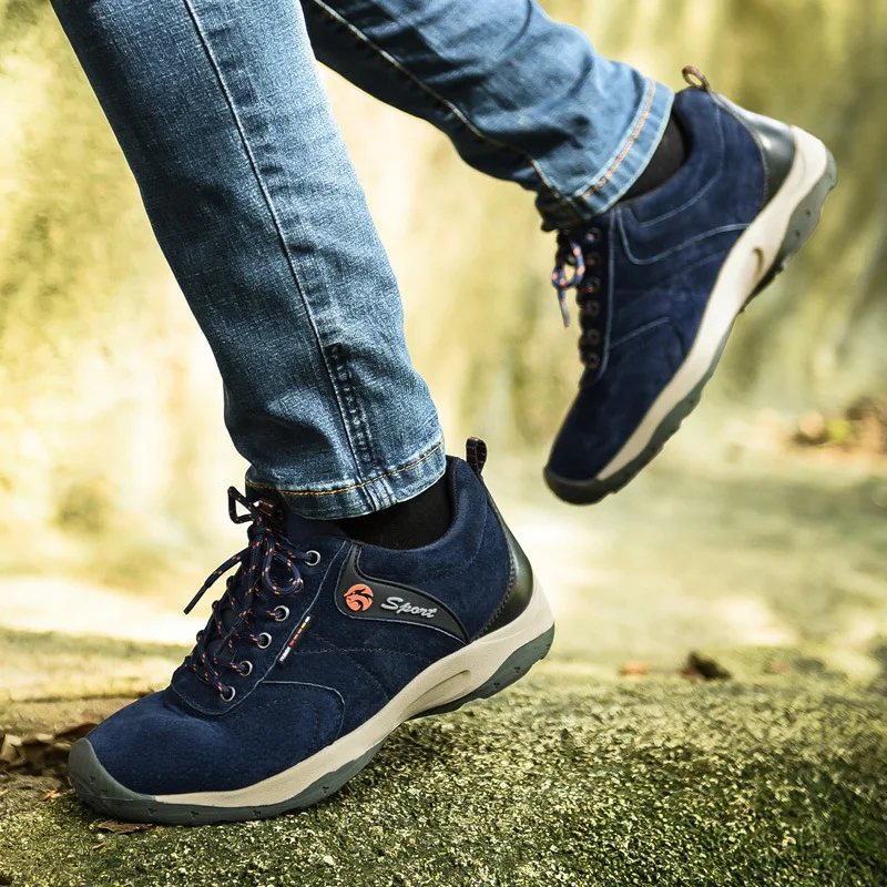 SALUDAS Hiking Shoes for Men Outdoor Camping Climbing Boots Common/plus Fur Model Hunting Trekking Shoes Work Sneakers Male