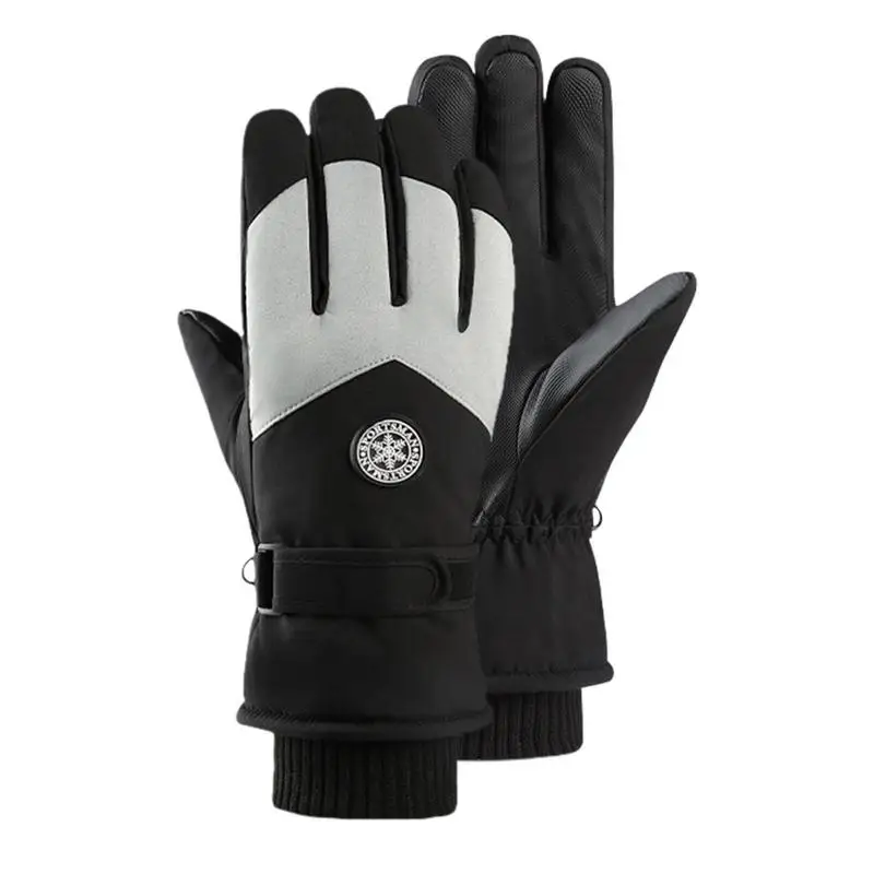 

Зимние лыжные перчатки для сноуборда, Нескользящие водонепроницаемые флисовые теплые лыжные перчатки для езды на мотоцикле и велосипеде