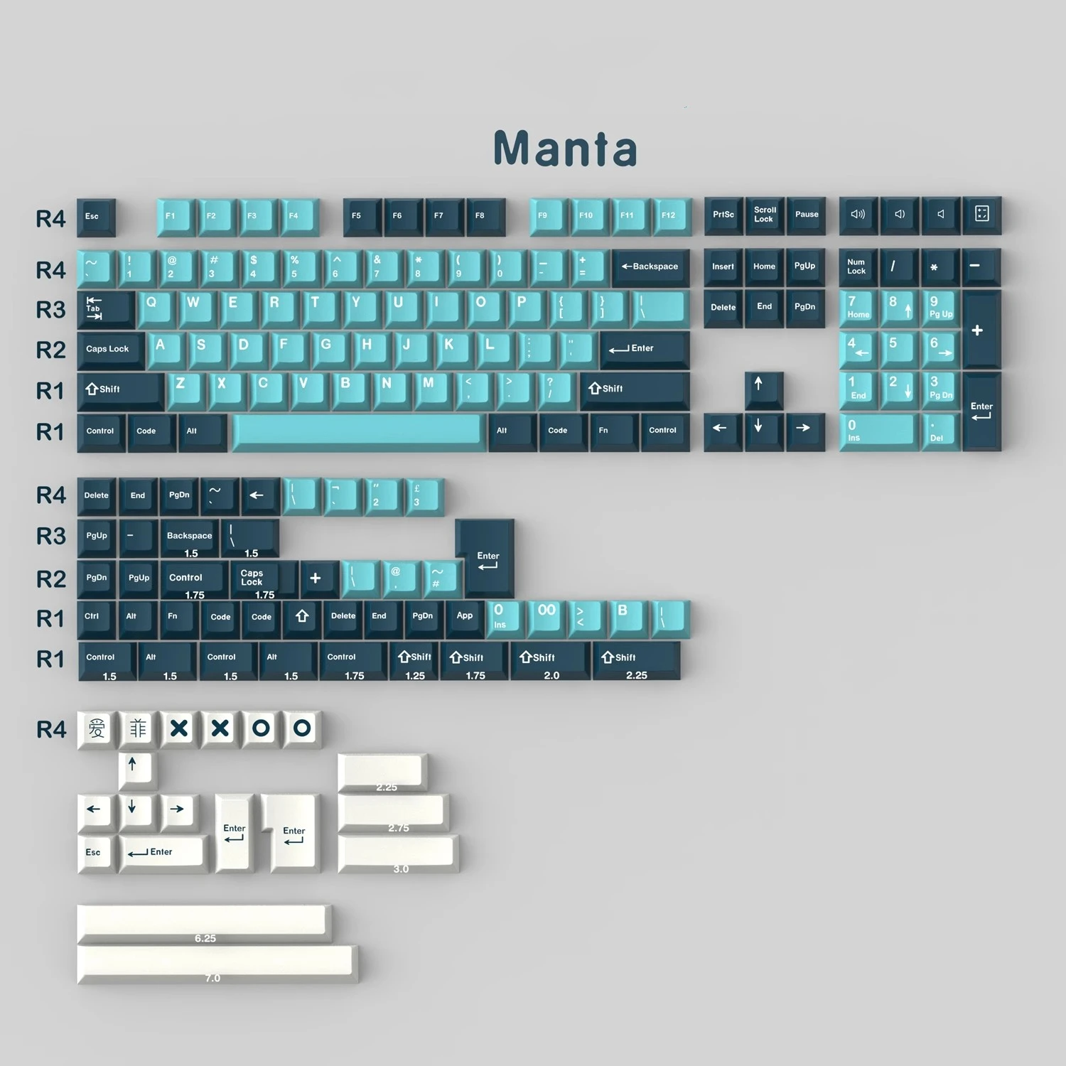 172 клавиш/набор Aifei Clone GMK Manta колпачки для клавиш из АБС-пластика с двойным