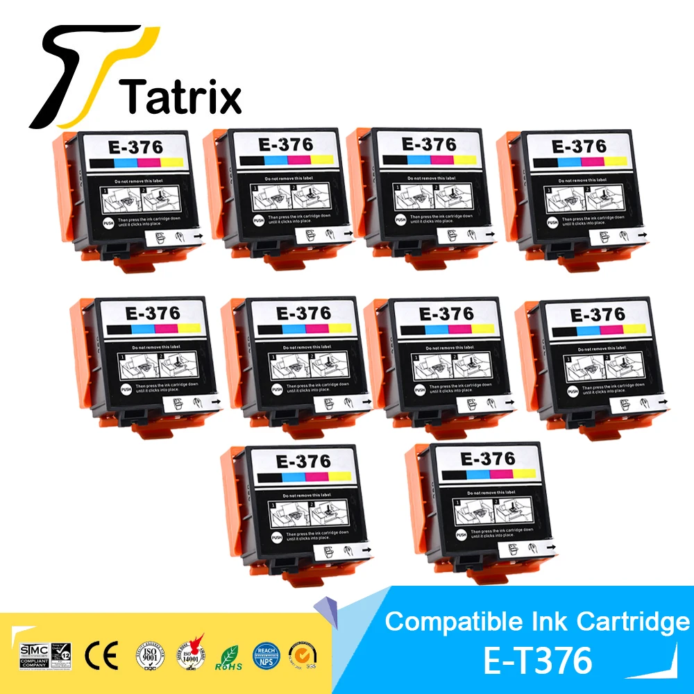 

Tatrix Compatible Ink Cartridge for Epson 376 Ink Cartridge T376 T3760 Color Inkjet For Epson PictureMate PM-525 PM525 Printer