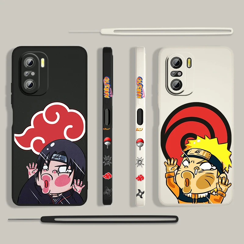 

Naruto Anime Cute For Xiaomi Redmi K50 Gaming 10X 9 9A 9T 9AT 8 8A 7 6A 5 4X Pro 5G Liquid Left Rope Phone Case Coque Capa Cover