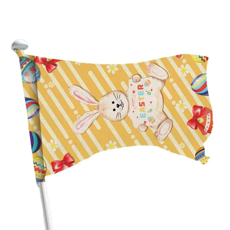 

Happy Easter Garden Flag Vertical Spring Summer Rabbit Banner Decorative Double-Sided Easter Garden Flag For Outdoor Decoration