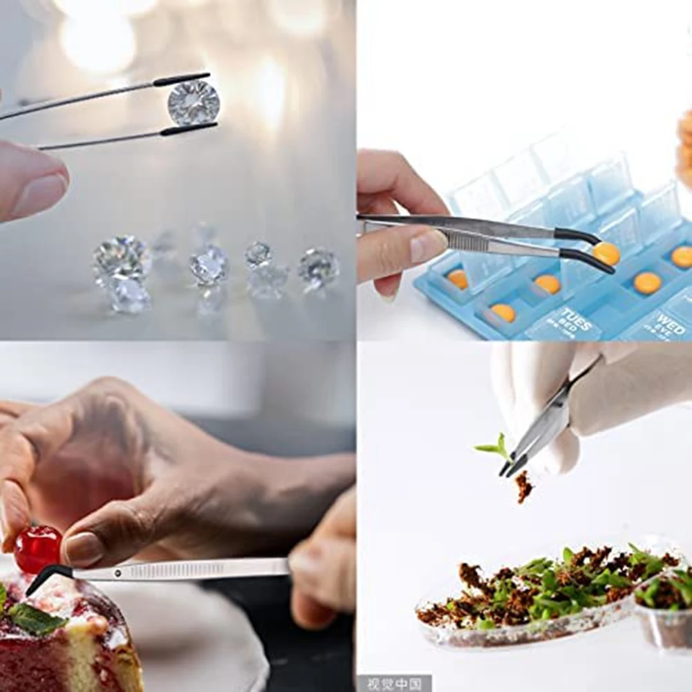 Набор из 4 пинцетов с резиновыми наконечниками пинцет ПВХ покрытием резиновые