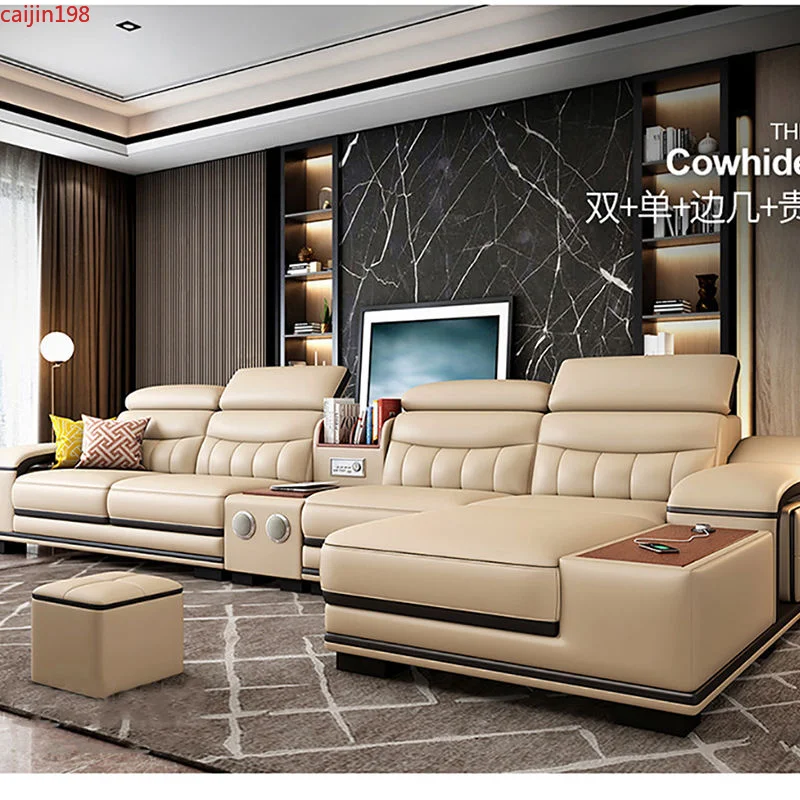 

Private custom Simple modern leather sofa multifunctional sofa living room leather sofa combined leather art sofa furniture