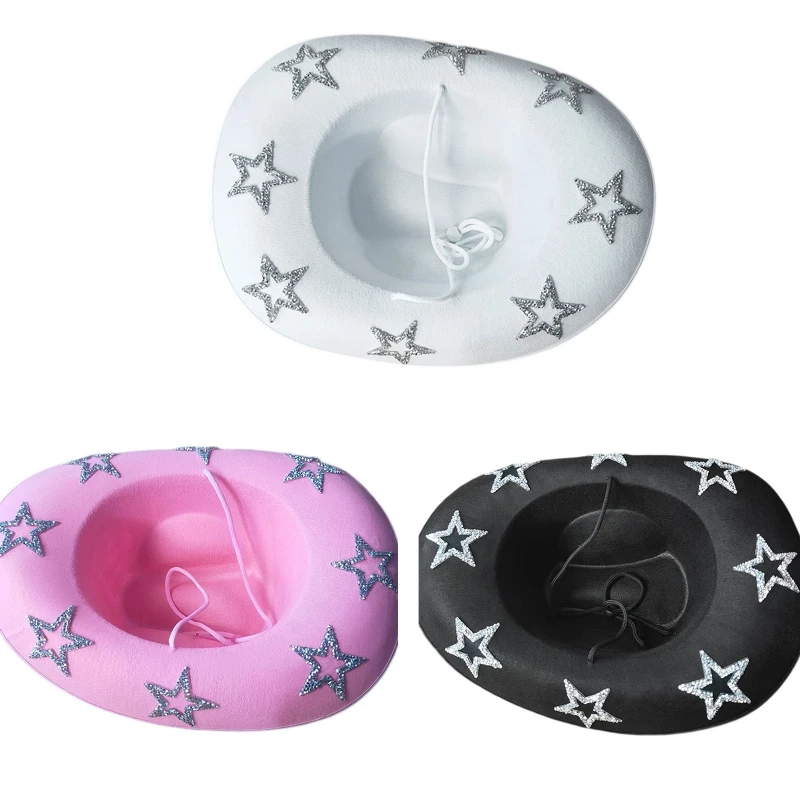 

Ковбойская шляпа 28TF со звездами, шапка для выступлений, костюм ковбоя, ковбойская шляпа для взрослых