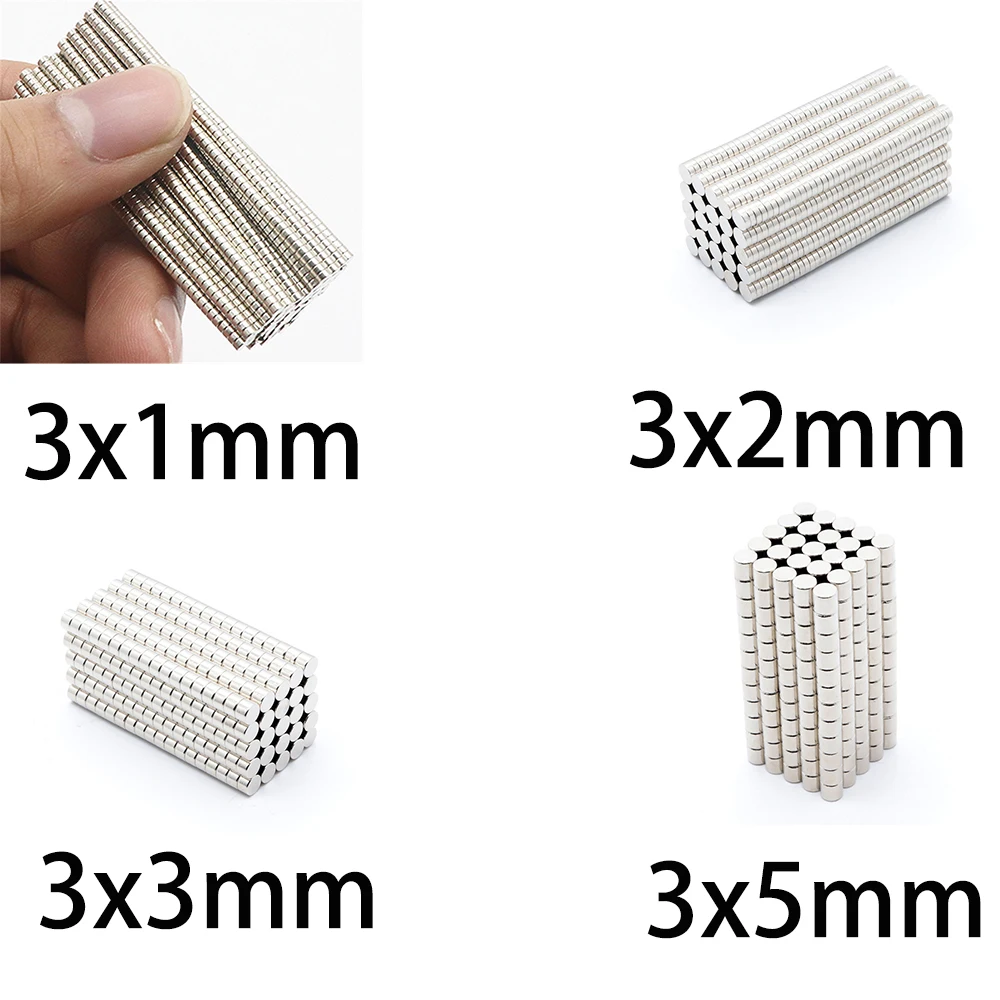 Мощный Неодимовый магнит NdFeB мощный 3x1 3x2 3x3 3x5 Редкоземельные круглые магниты N35 на