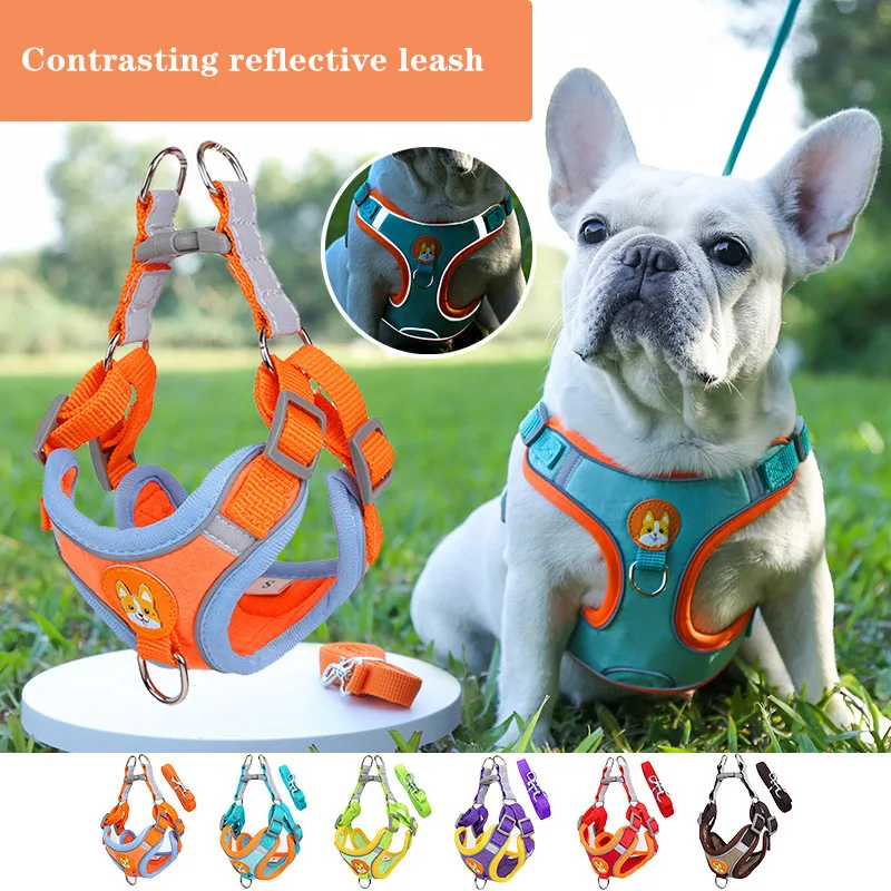 

Adjustable Cat Dog Harnesses Leash Set Reflective Pet Dog Harness for Small and Medium-sized Dog Cat Go Out Accessorie