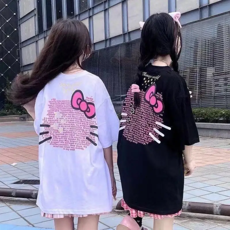 

Милые милые футболки с коротким рукавом Sanrio Hellokitty женские удобные подарки на день рождения подарки для девушек Игрушки для девочек
