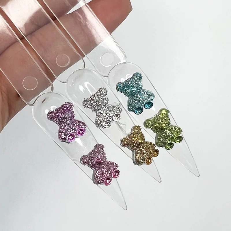 Популярные Смешанные 3d бабочки медведь кошки подвески для ногтей маникюр и