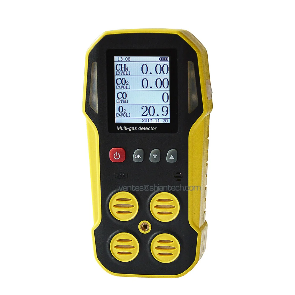 

4 в 1, портативный многогазовый Детектор токсичных газов в ограниченном пространстве