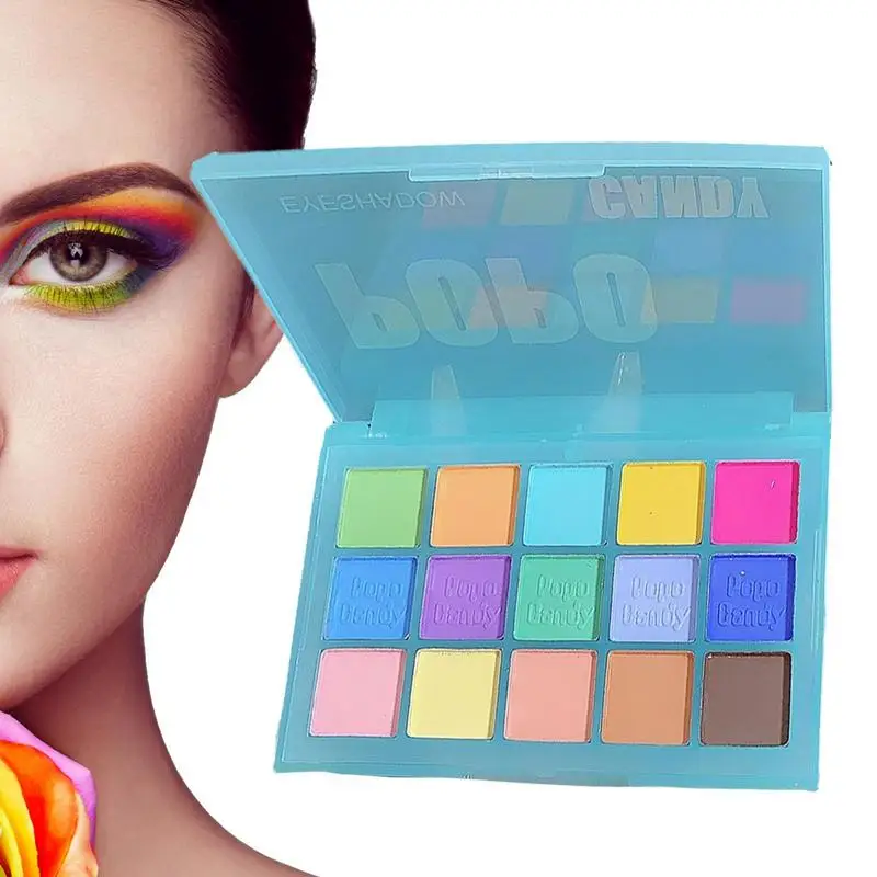 

Палитра разноцветных теней для век, Радужный набор для макияжа, высокая пигментированная палитра макарон, тени для век, инструменты для кра...
