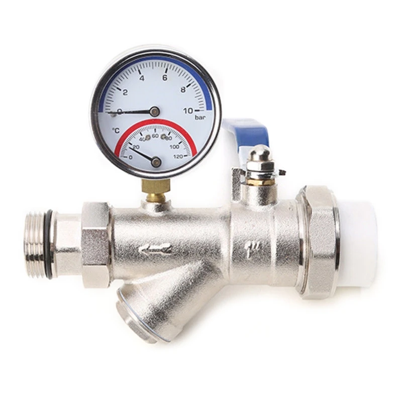 

High- Precision Thermo-manometer 1/8/1/4-inch Thread Easy Installation 0-120 ℃ 0-10 Bar Mearsuring Range for Water Gas