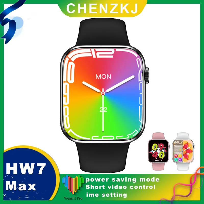 HW7 Max Smart Watch Series 7 Smartwatch 1.99 inch Full Screen Power Saving Mode Men Women Calculator NFC pk DT7 DT100 IWO X8 max