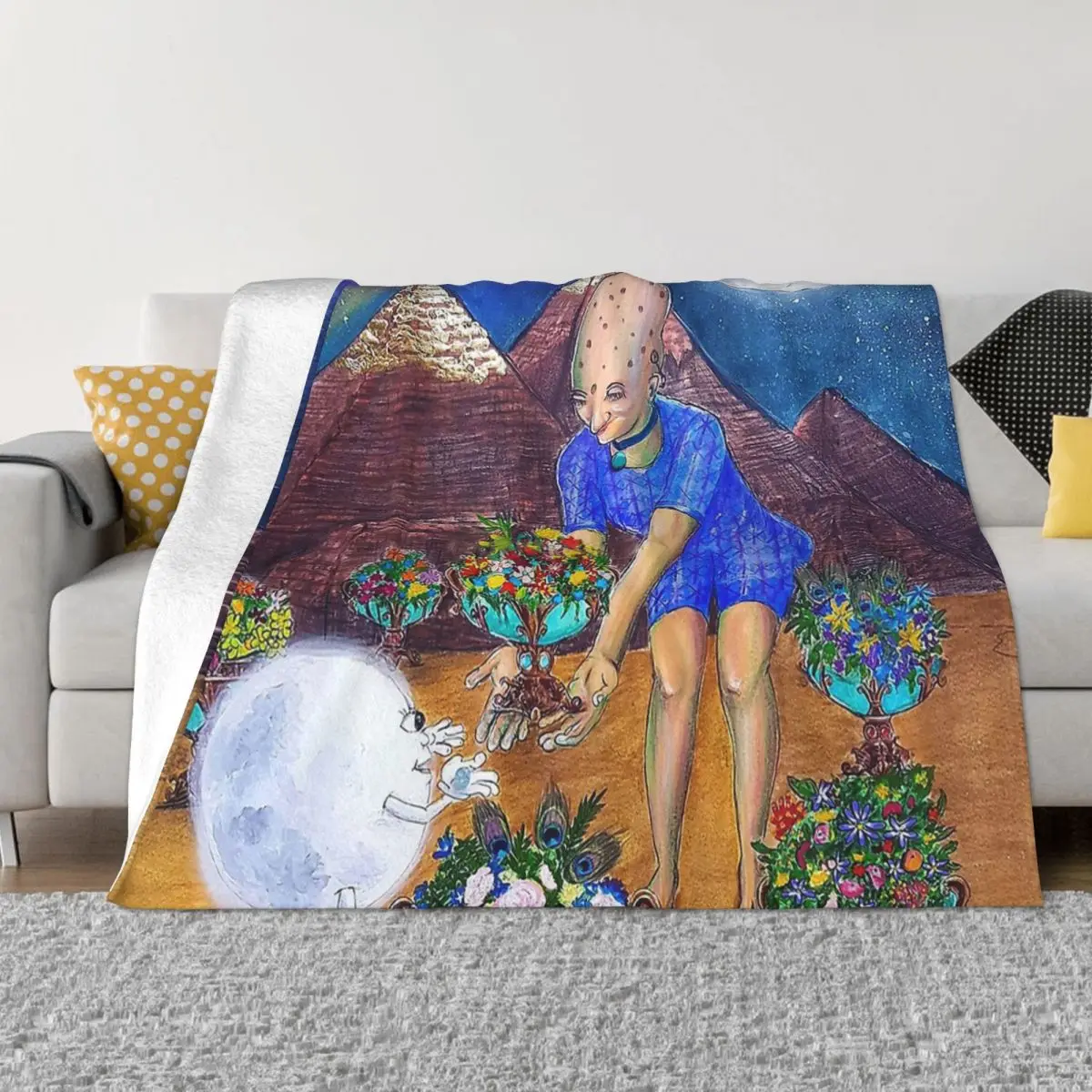 

Фланелевое Одеяло в виде древней Луны, весна-осень, древние воспоминания, теплые Пледы для зимнего постельного белья