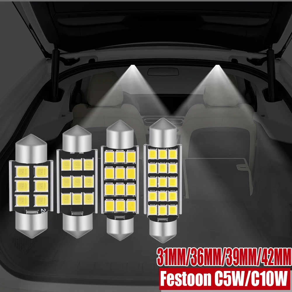 Светодиодная лампа для внутреннего освесветильник автомобиля 4x C10W C5W, 31 мм, 36 мм, 39 мм, 41/42 мм, 12 В, 6500K, 12 В