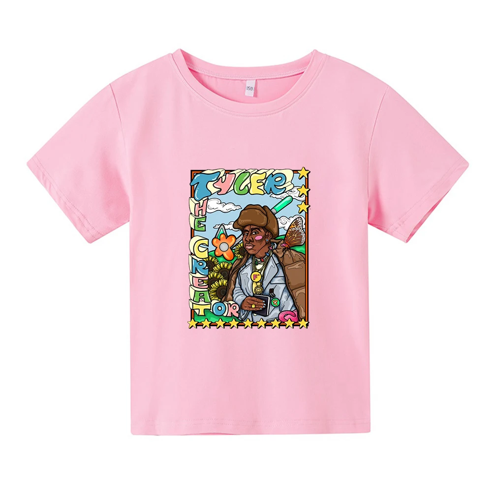 

Tylerr The Creator Rapper Graphic T-shirt 100% Cotton Short Sleeve Summer Tees Comfortable Boys and Girls Casual Tshirt Children